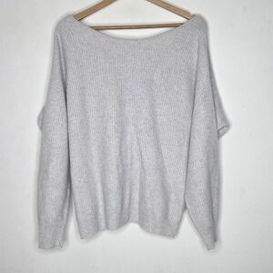 Banana Republic 100% Cashmere Twist Back Gray Sweater Women's Large L